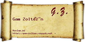 Gam Zoltán névjegykártya